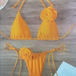 Orange Floral Bikini Set